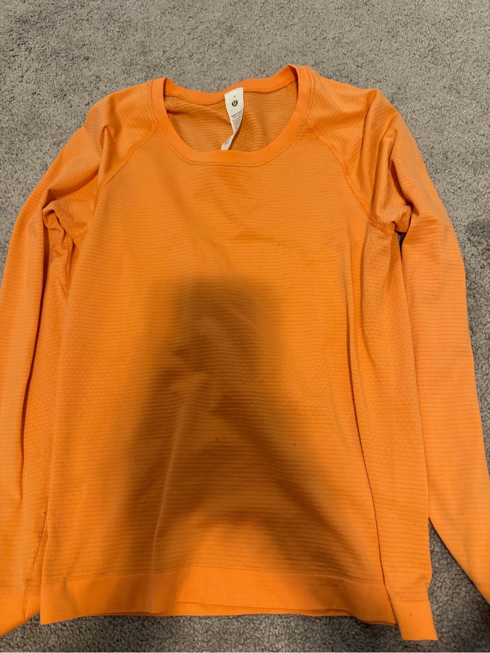 lululemon athletica Orange Long Sleeve Crew Top